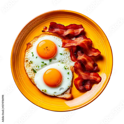 A Plate of fried Eggs and B...
