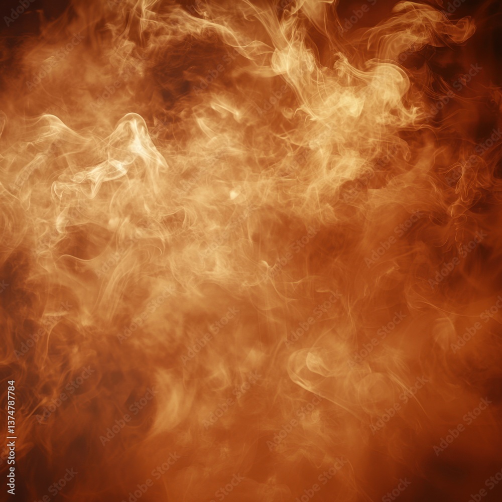Obraz premium Abstract smoke patterns, warm colors. Fluid, ethereal clouds create a dreamy, otherworldly feel. Dynamic movement. Artistic background.