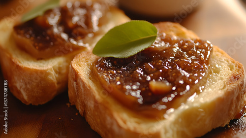 A French-inspired foie gras dish with fig compote and brioche toast.