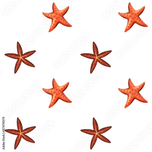 Ocean seamless pattern with sea creatures