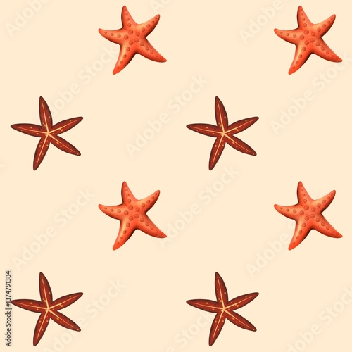 Ocean seamless pattern with sea creatures