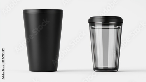 Wallpaper Mural Blank Black & Clear Travel Tumblers Mockup Torontodigital.ca