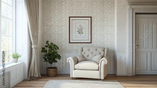 Elegant Living Room Setting suitable for professional presentation