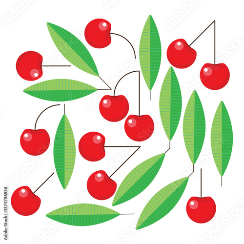 Cherries mid century modern design