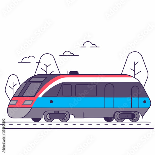 Modern High-Speed Train Illustration	