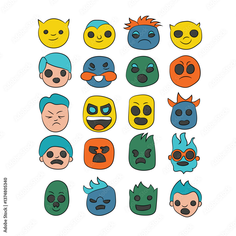 Obraz premium Young man with crying face cartoon character