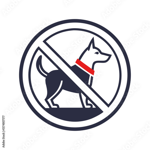 Dog Prohibition Icon Symbolizing Security and Protection  