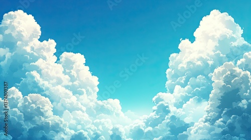 Pastel hues paint the sky, with clouds forming shapes that add depth and a calming vibe, ideal for creative and motivational projects.