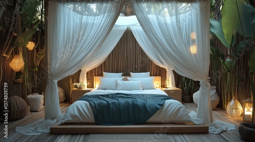 Peaceful night in a cozy canopy bed sanctuary