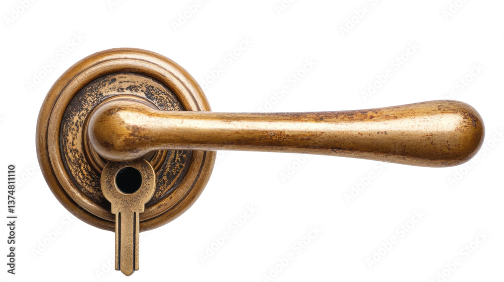 old key on white background old key on white background
