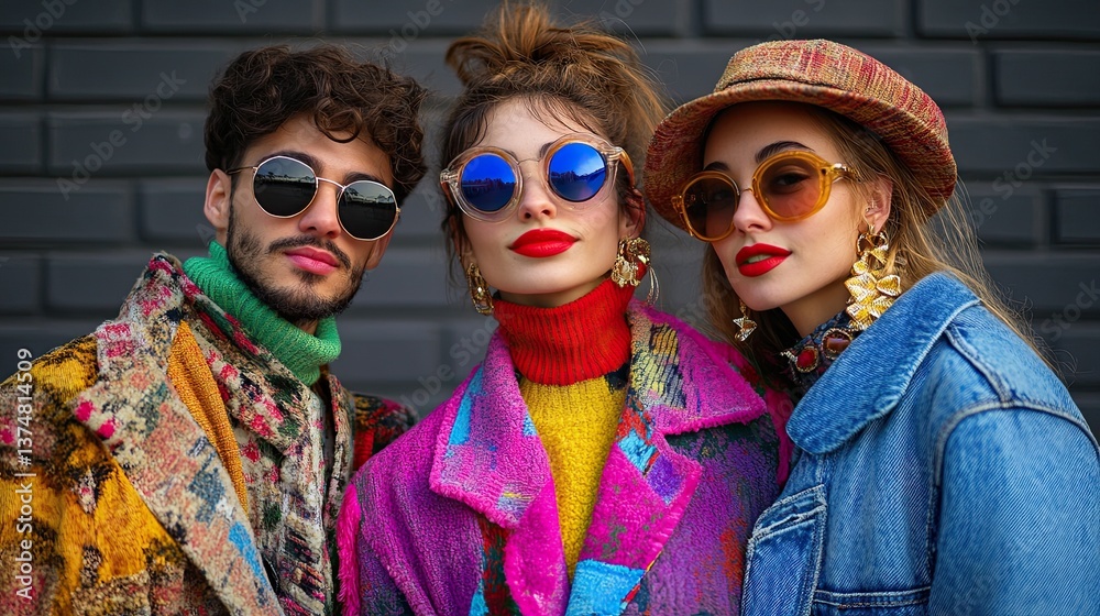 Retro fashion enthusiasts in 90s and 2000s styles. Retro fashion enthusiasts in 90s and 2000s styles.