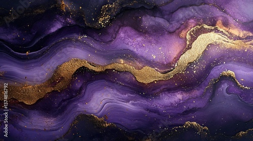 Rich purple and gold accents in abstract art, resembling layered paint.