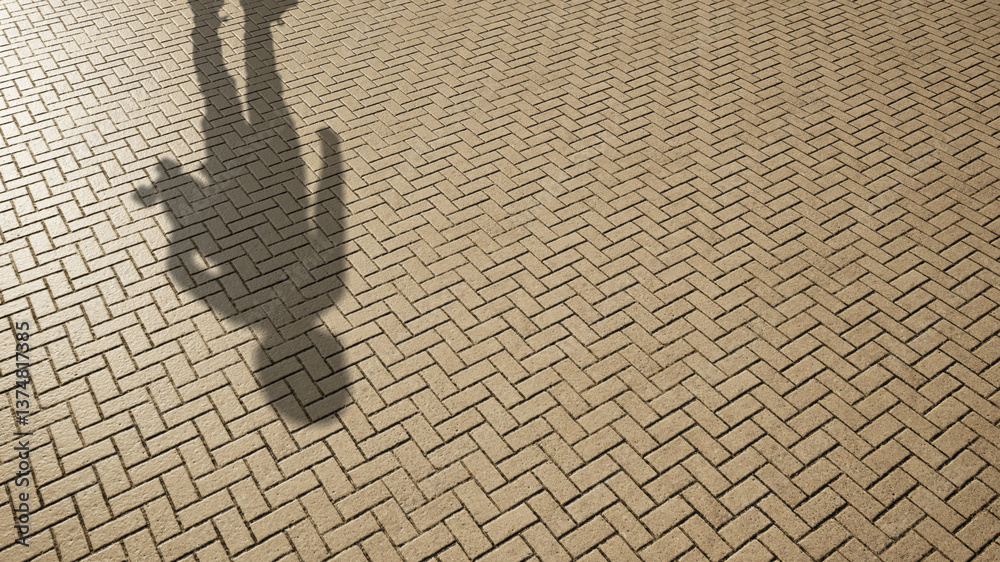 custom made wallpaper toronto digitalConcept or conceptual background of floor texture surface with a human shadow as silhouette. 3d illustration metaphor to cute little happy young children activity, active playful fun childhood design