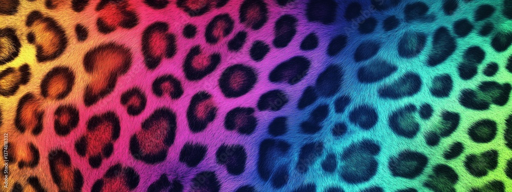 Obraz premium Abstract colorful leopard fur pattern texture as background, design elements.