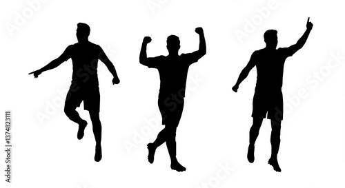 Runner silhouette set of sprinters, runners and joggers running track or jogging. People silhouettes in outline. Women and men, male and female athletes racing