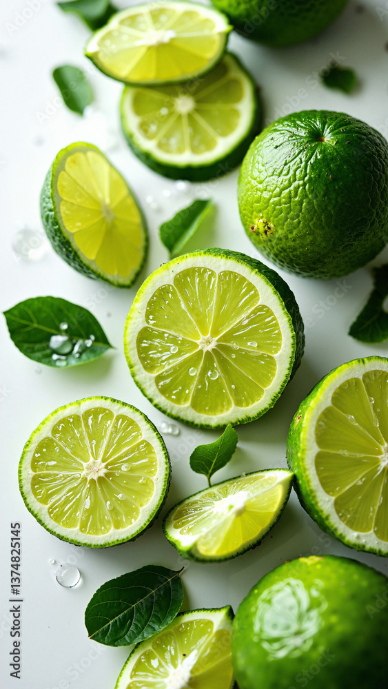 Fresh lime wedges and twists isolated on transparent background, perfect for beverage ads, healthy eating campaigns, and food packaging keywords: lime, wedges, twists, citrus, fresh, vibrant, Fresh lime wedges and twists isolated on transparent background, perfect for beverage ads, healthy eating campaigns, and food packaging keywords: lime, wedges, twists, citrus, fresh, vibrant,