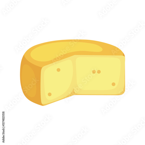 Vector illustration of cheese in cartoon flat style. Cartoon cutted parmesan, brie triangle, mozzarella, gouda cheddar and feta slices. Tasty dairy food product. Cheese vector set, parmesan cheddar