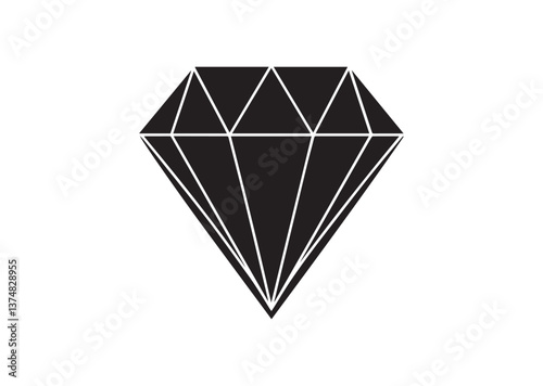 Diamond silhouette Vector, Diamond Icon