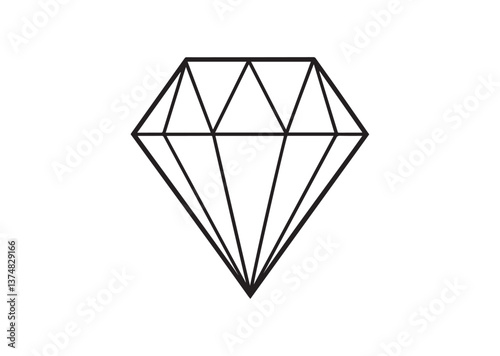 Diamond silhouette Vector, Diamond Icon