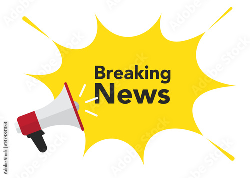 Breaking news alert megaphone background_stock illustration