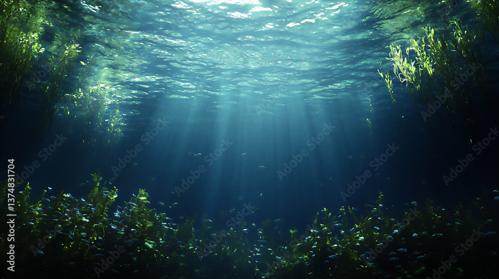 Fototapeta premium underwater data forests,