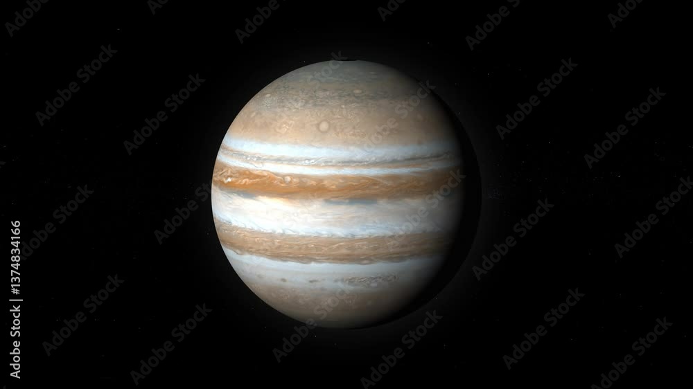 The Jupiter planet Rotating viewed from space. 4k video The Jupiter planet Rotating viewed from space. 4k video