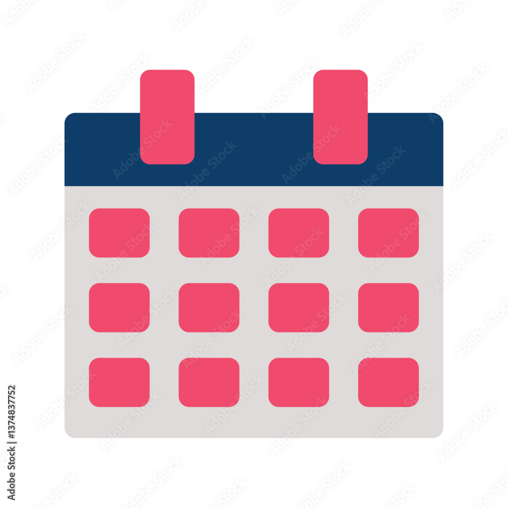 Fototapeta premium Vector image of a calendar icon on a white background