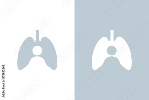 Human lungs and man logo combination. Online medical service logotype design template.
