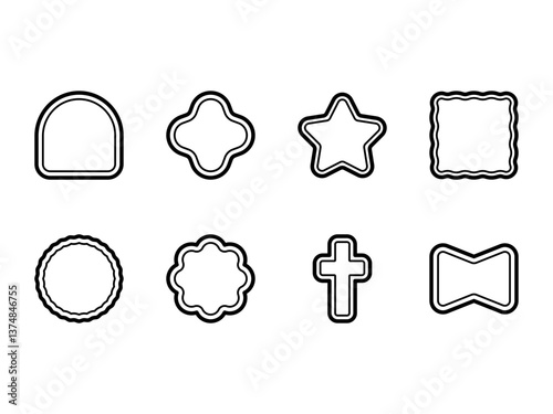 도형 프레임 아이콘 세트