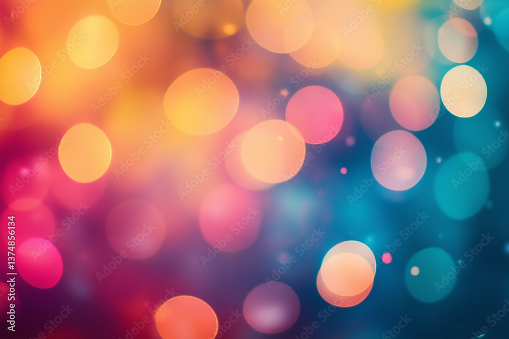 Fototapeta premium Abstract Bokeh Light Background with Warm and Cool Color Gradient
