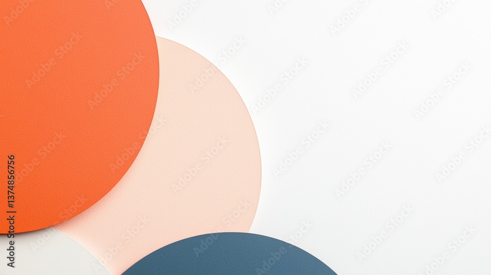 custom made wallpaper toronto digitalAbstract graphic design with three overlapping circles. the circles are of different sizes and colors - one is orange, one is light pink, and one is dark blue.