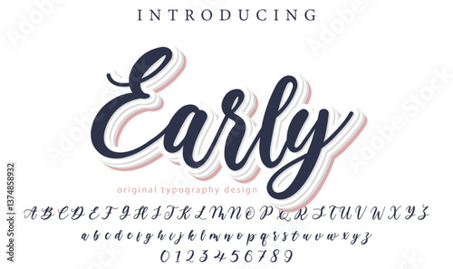 Early Font Stylish brush painted an uppercase vector letters, alphabet, typeface
