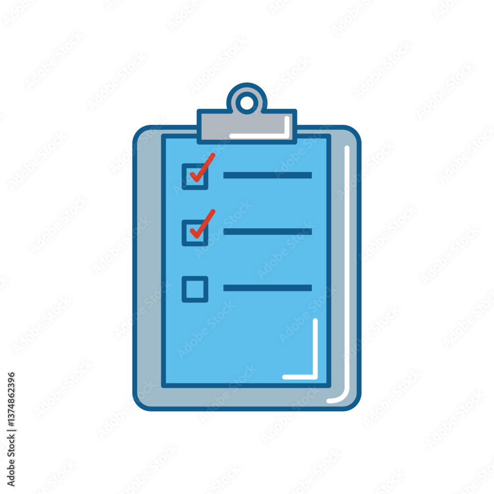 Vector illustration of a clipboard with a checklist and check marks, symbolizing task management, organization, and productivity Vector illustration of a clipboard with a checklist and check marks, symbolizing task management, organization, and productivity