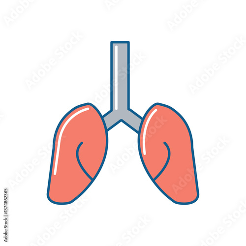 Lungs icon vector image with white background