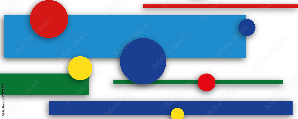 Fototapeta premium Simple geometric shapes background for web page header on the internet