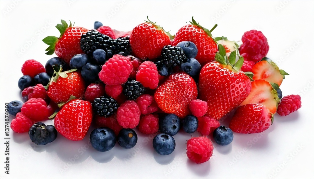 Obraz premium strawberries and blueberries