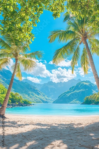 Tropical Beach Paradise View (1) photo