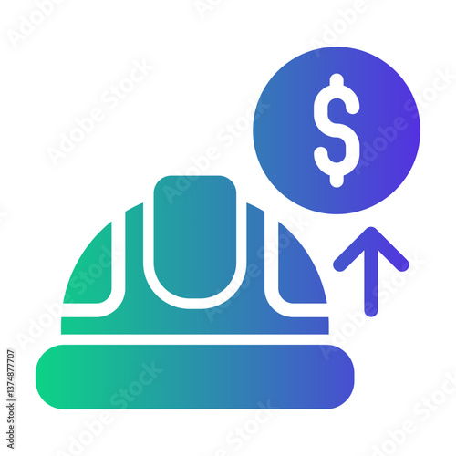 labor cost Gradient icon