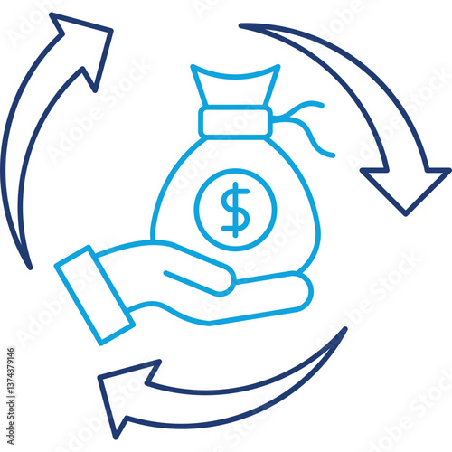 Revenue Streams line color icon