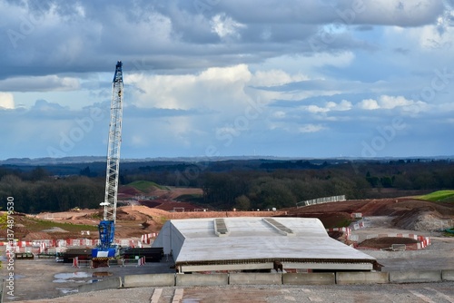 HS2 construction site, Burton Green, Warwickshire, West Midlands, England, UK, March 2023