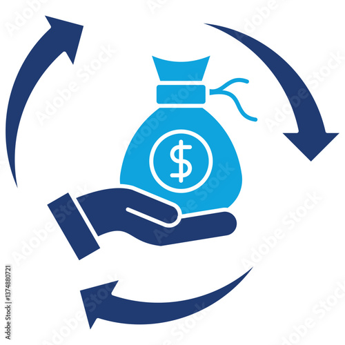 Revenue Streams glyph color icon