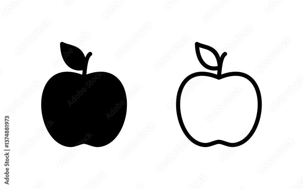 Apple icon vector illustration. Apple sign and symbols for web design. Apple icon vector illustration. Apple sign and symbols for web design.