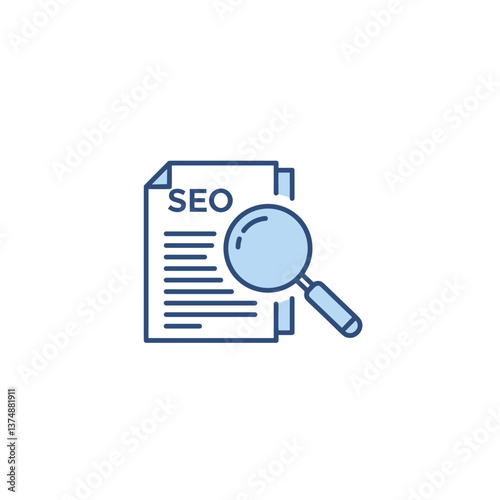 SEO Optimization Icon - Vector Line Art, Website Ranking, Search Engine, Web & SEO Icons