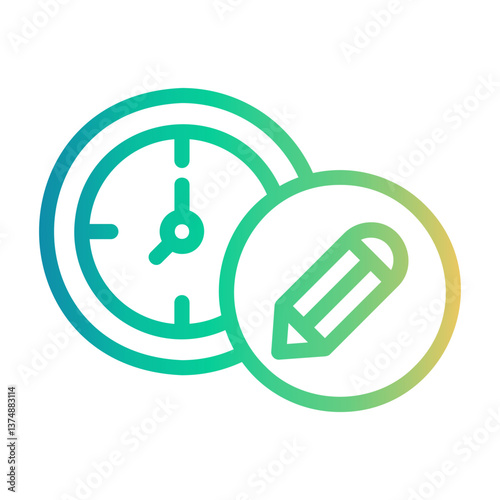 design hours Line Gradient Icon
