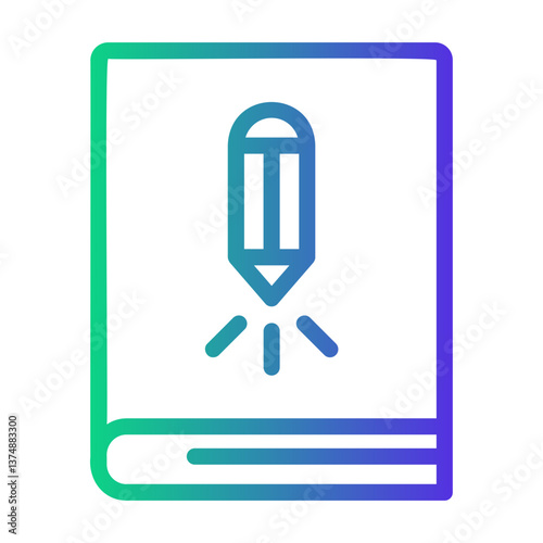 art book Line Gradient Icon