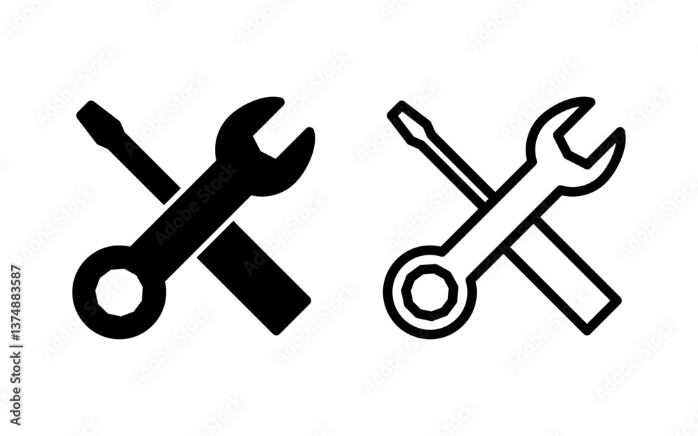 Repair tools icon vector illustration. tool sign and symbol. setting icon. Wrench and screwdriver. Service Repair tools icon vector illustration. tool sign and symbol. setting icon. Wrench and screwdriver. Service