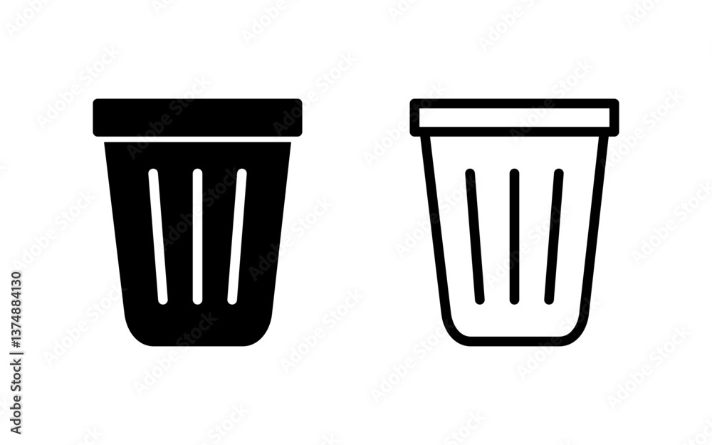 Trash icon vector illustration. trash can icon. delete sign and symbol. Trash icon vector illustration. trash can icon. delete sign and symbol.