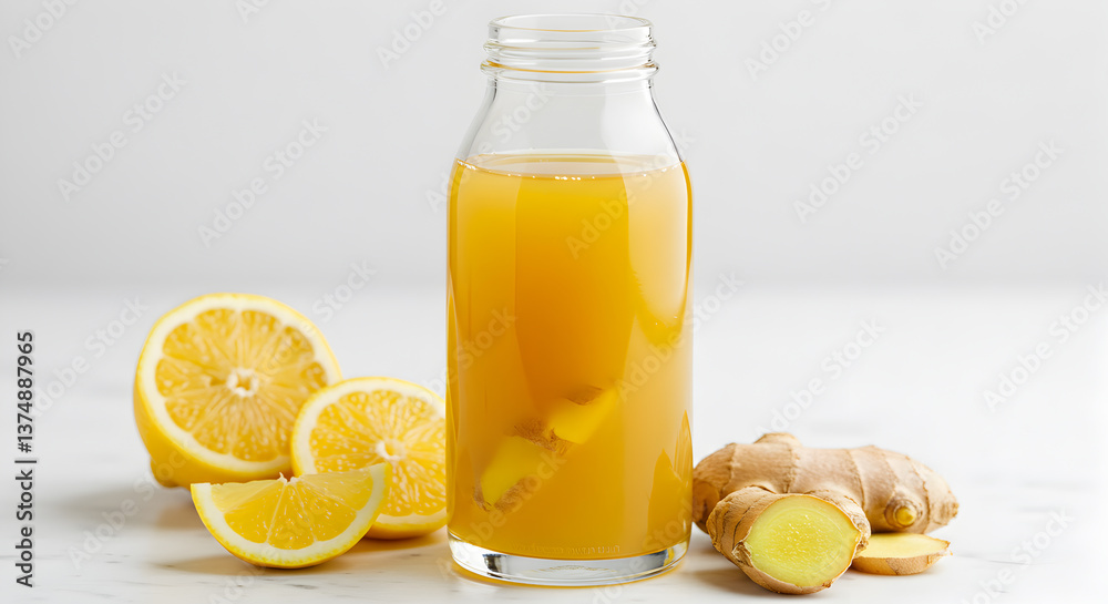 Invigorating lemon ginger wellness shot for boosting immunity and health Invigorating lemon ginger wellness shot for boosting immunity and health