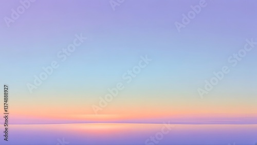 Calm Water Sunset - Soft Pastel Color Landscape