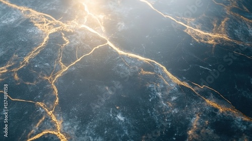 Golden Veins: Abstract Marble Texture